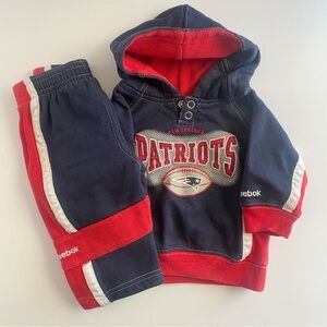 New England Patriots Reebok Red and Blue Hoodie & Pant Set